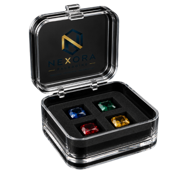 Gemstone box with velvet insert