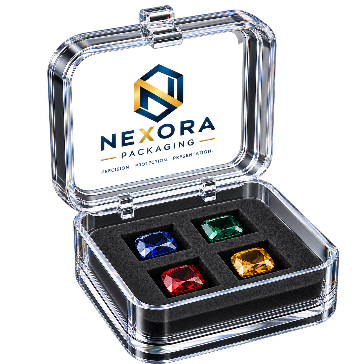 Gemstone box with velvet insert